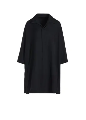 2/60 WOOL GABARDINE OPEN COLLAR DOLMAN SLV DRESS