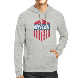 American Warrior Unisex Graphic Hoodie Gift Gray Crewneck Pullover