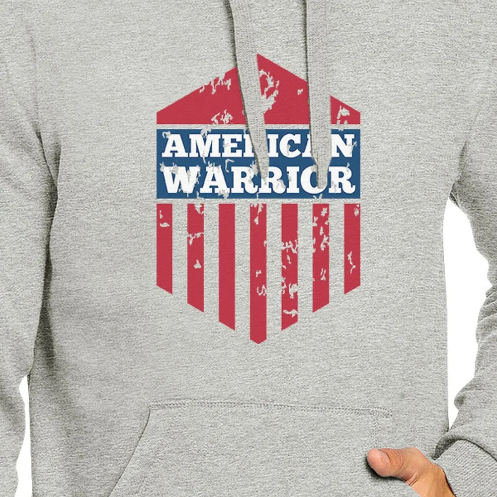 American Warrior Unisex Graphic Hoodie Gift Gray Crewneck Pullover