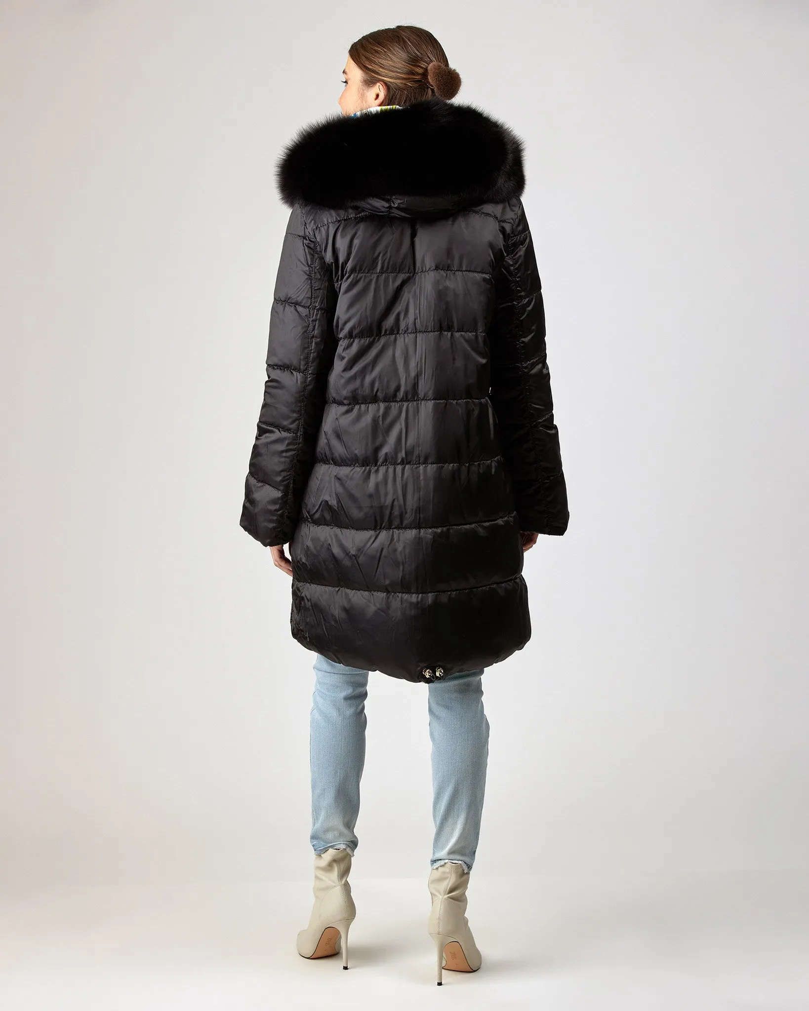 Après-Ski Reversible Parka with Detachable Fox Hood Trim