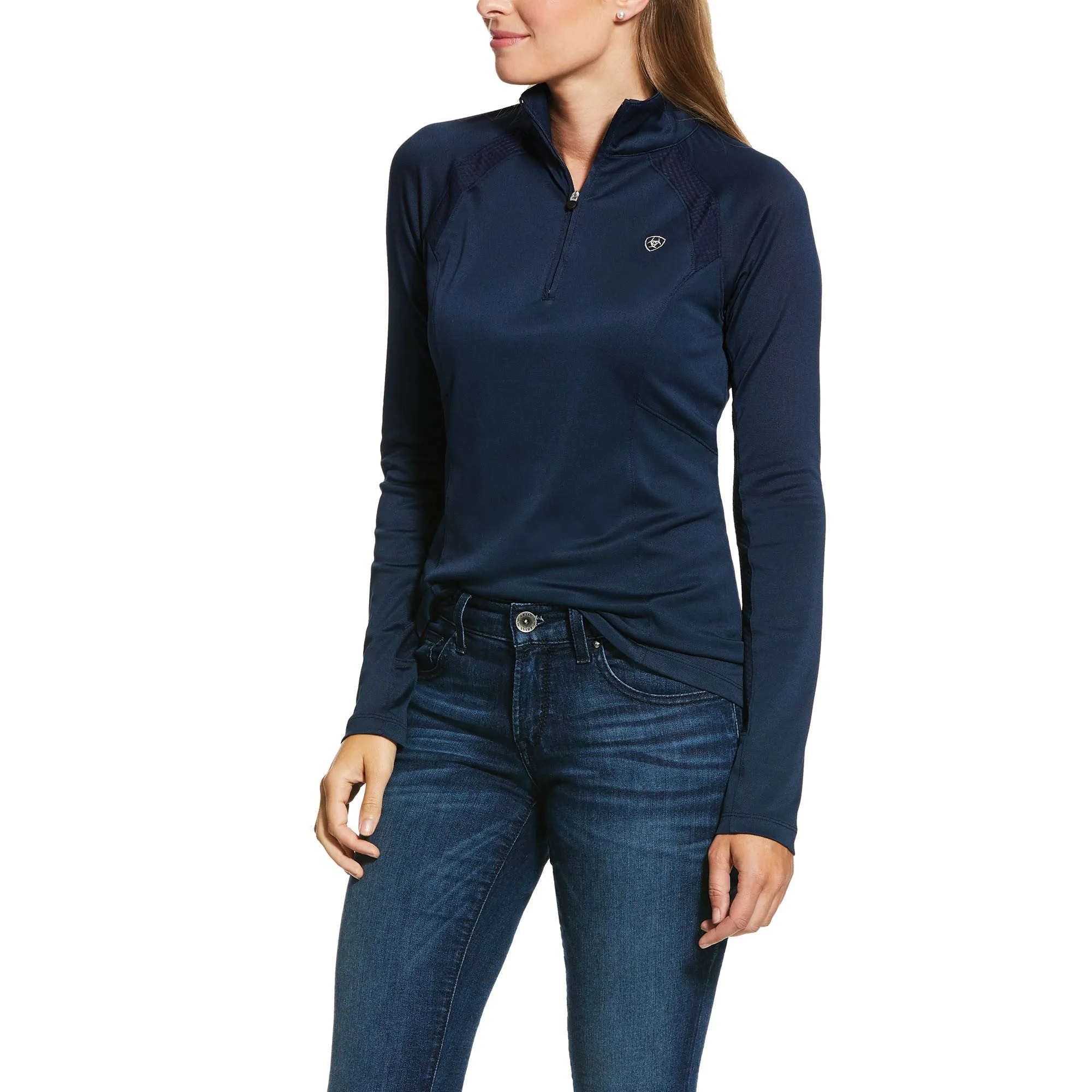 Ariat Ladies Sunstopper 2.0 1/4 Zip Baselayer - Navy