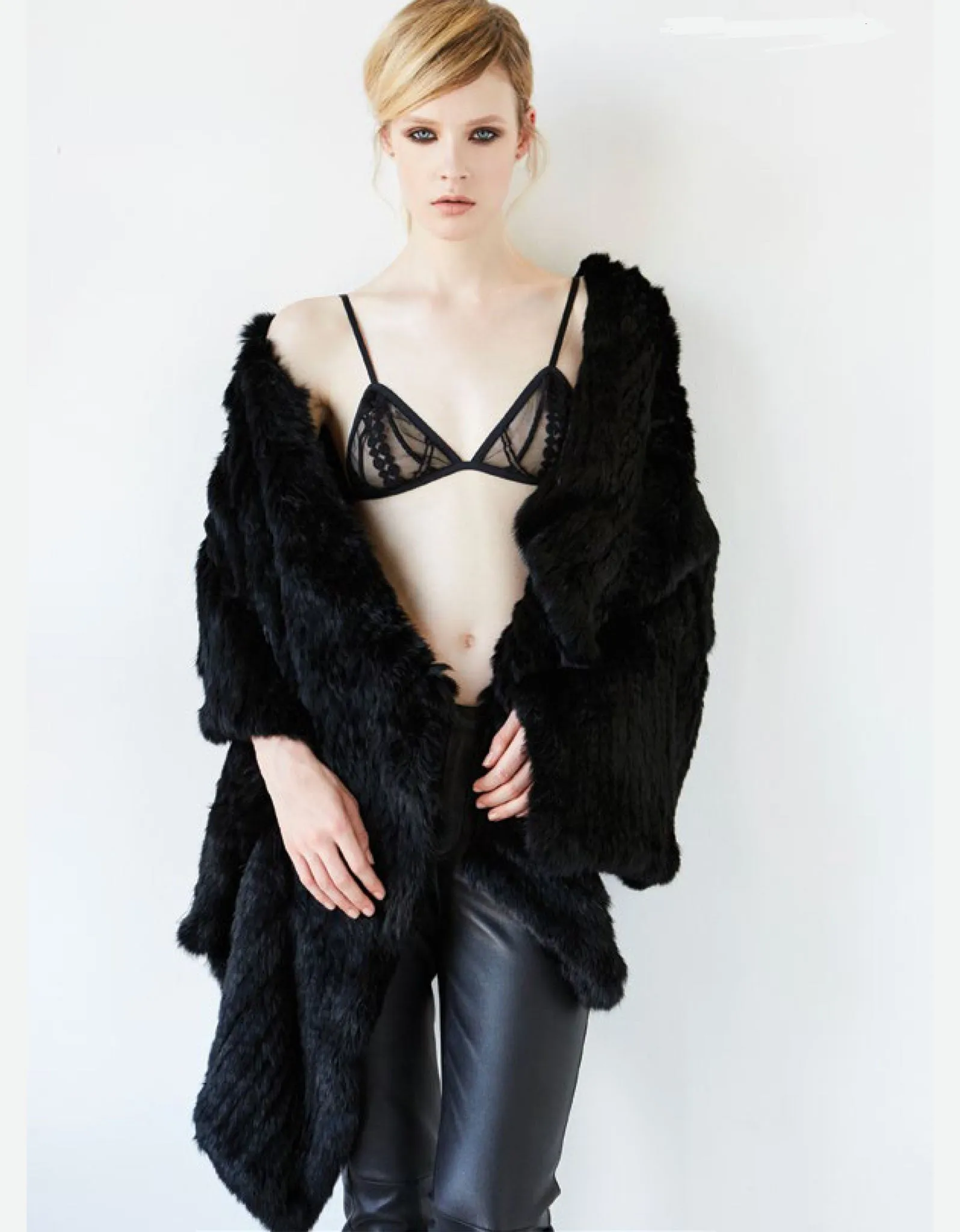 Arielle Draped Cape in Black