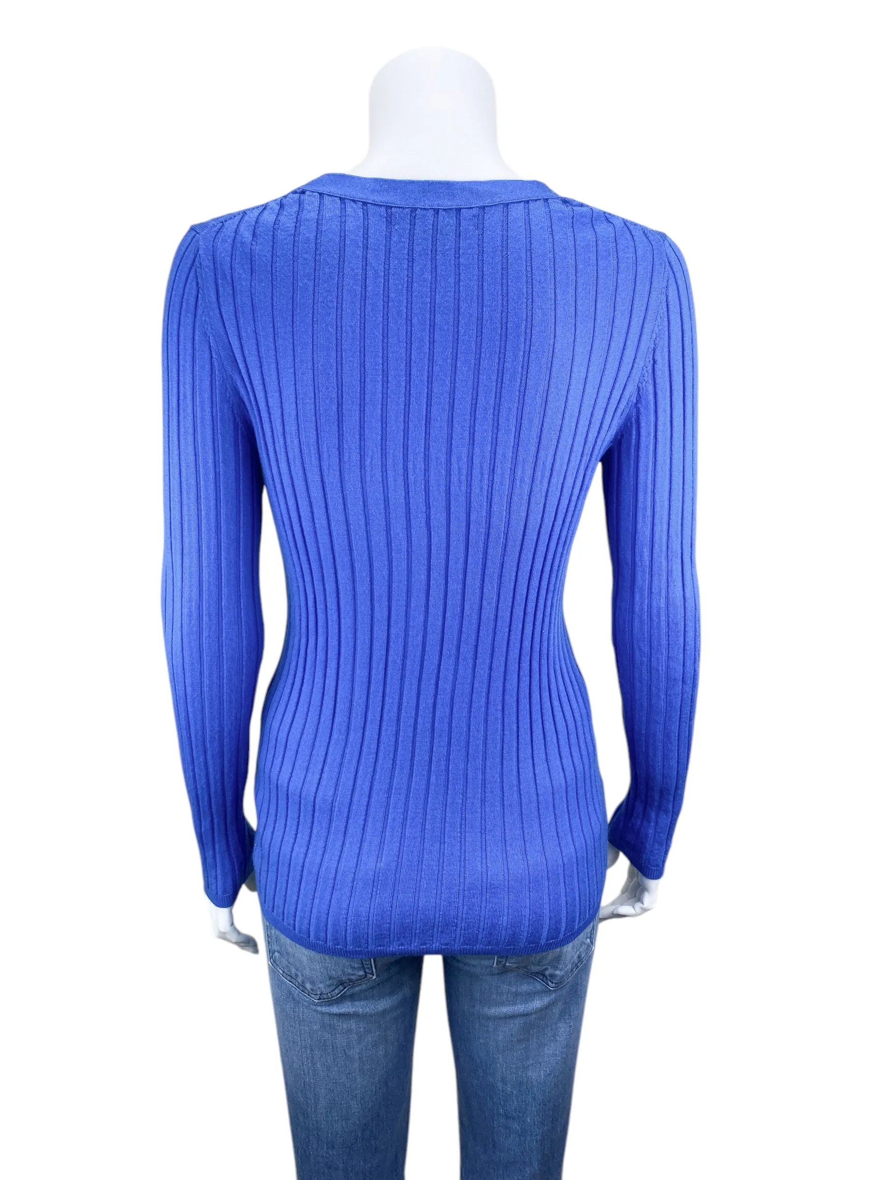 Banana Republic Women's Merino Wool Ribbed Sweater Royal Blue Size M