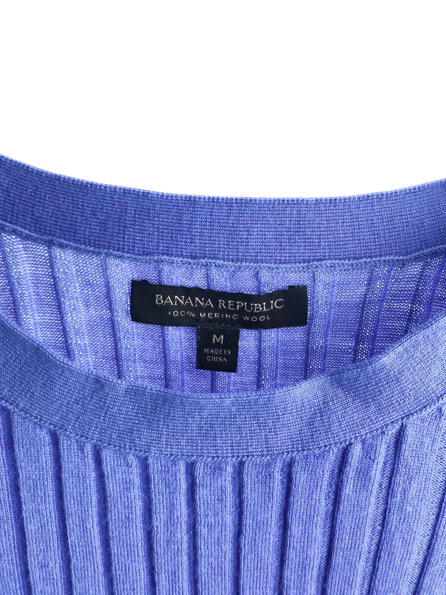 Banana Republic Women's Merino Wool Ribbed Sweater Royal Blue Size M