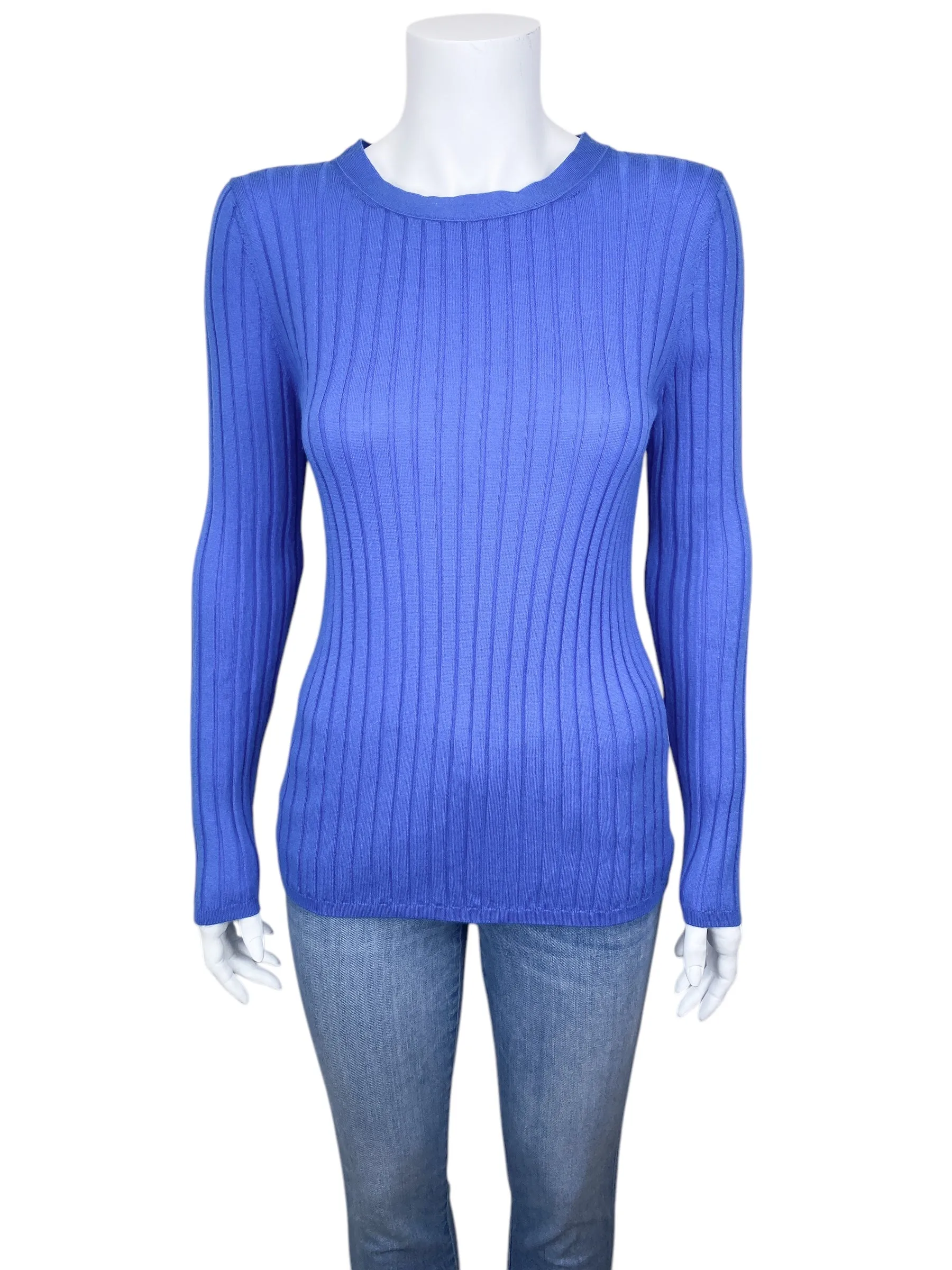 Banana Republic Women's Merino Wool Ribbed Sweater Royal Blue Size M