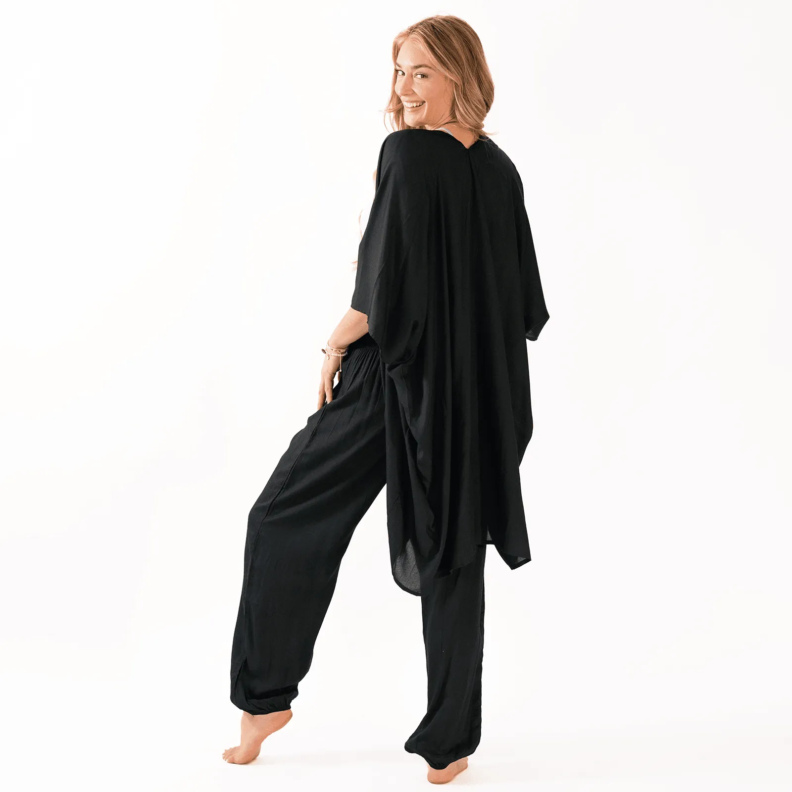 Black Harem Pants Lounge Set