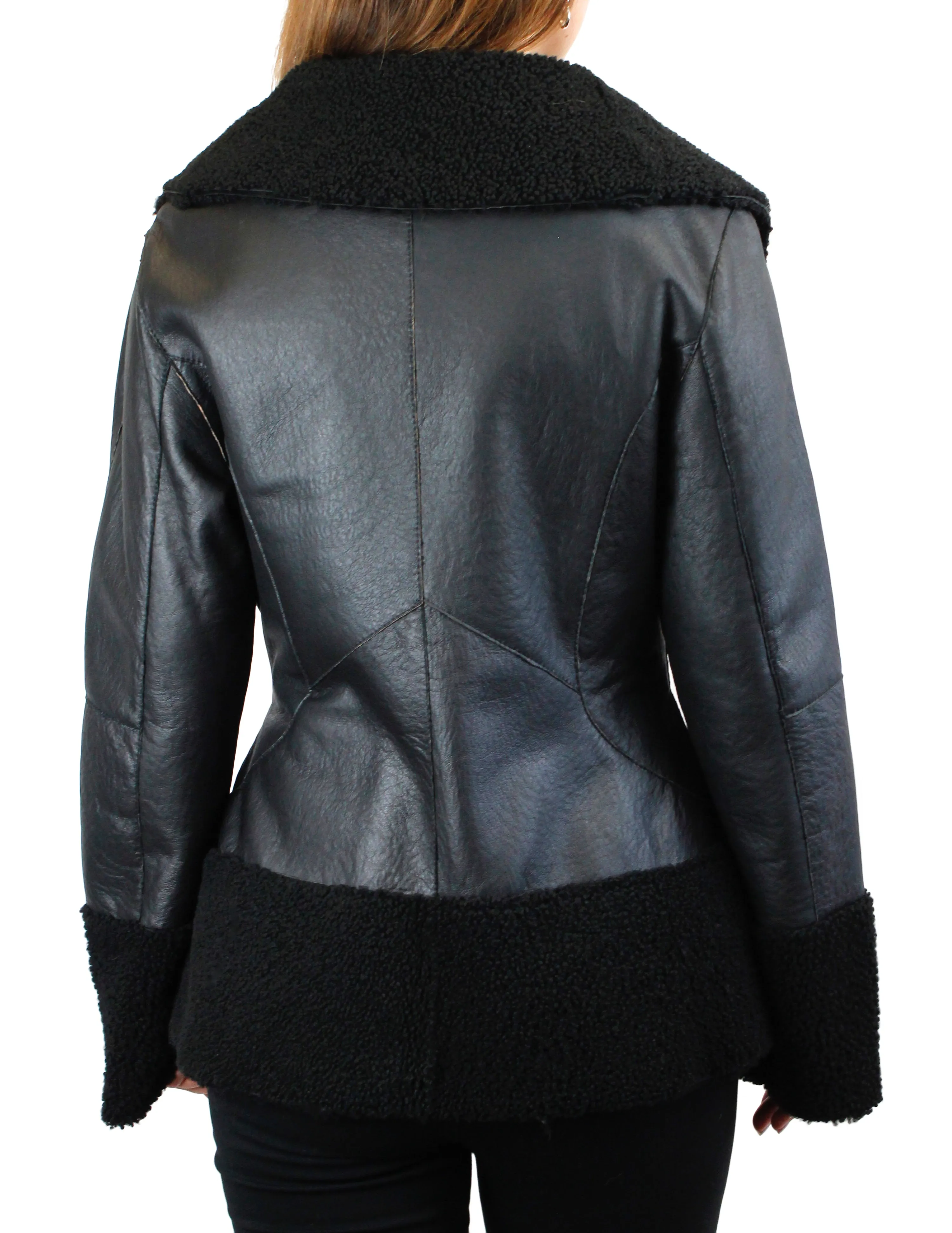 Black Nappa Shearling Jacket -Medium