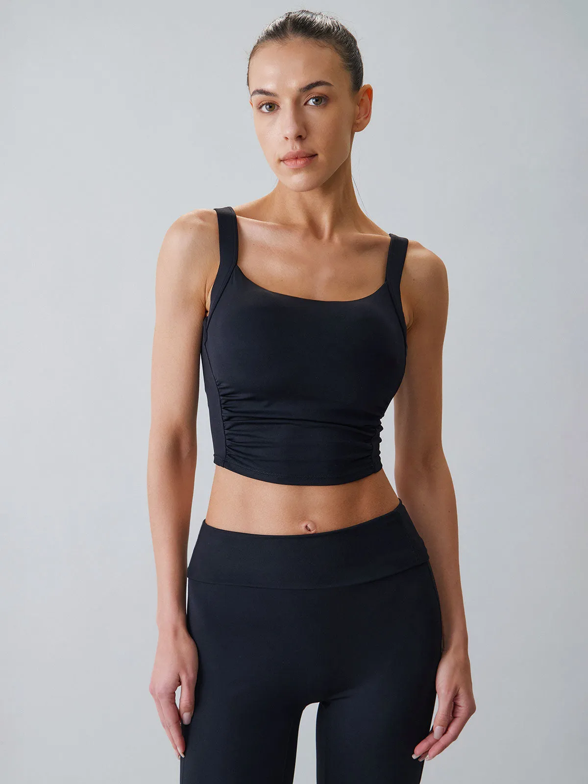 Black U-shape Tank Top - Light Support