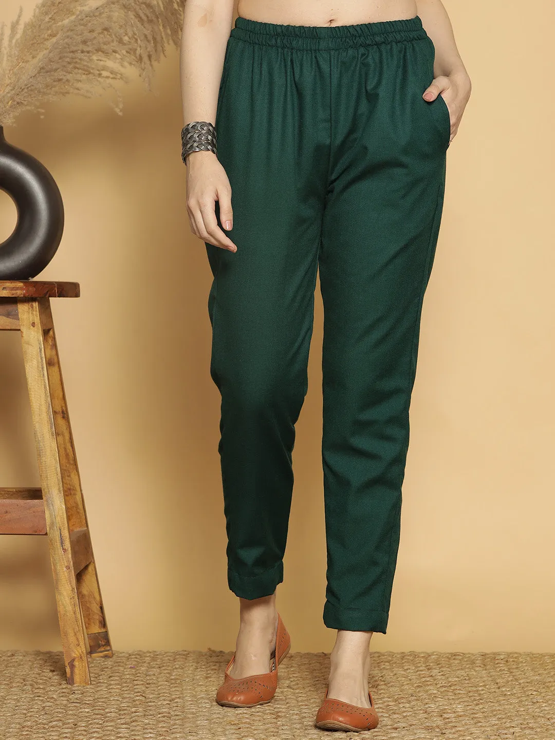 BottleGreen Acrylic Pants