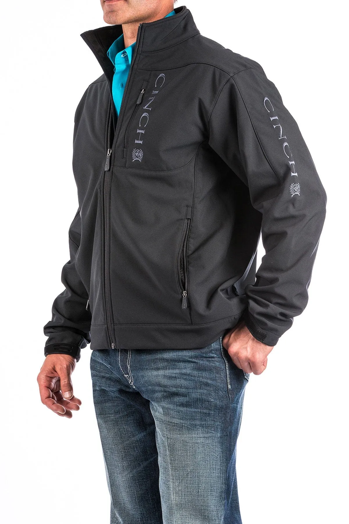 Cinch Men's Black Solid Bonded Softshell Jacket MWJ1009000