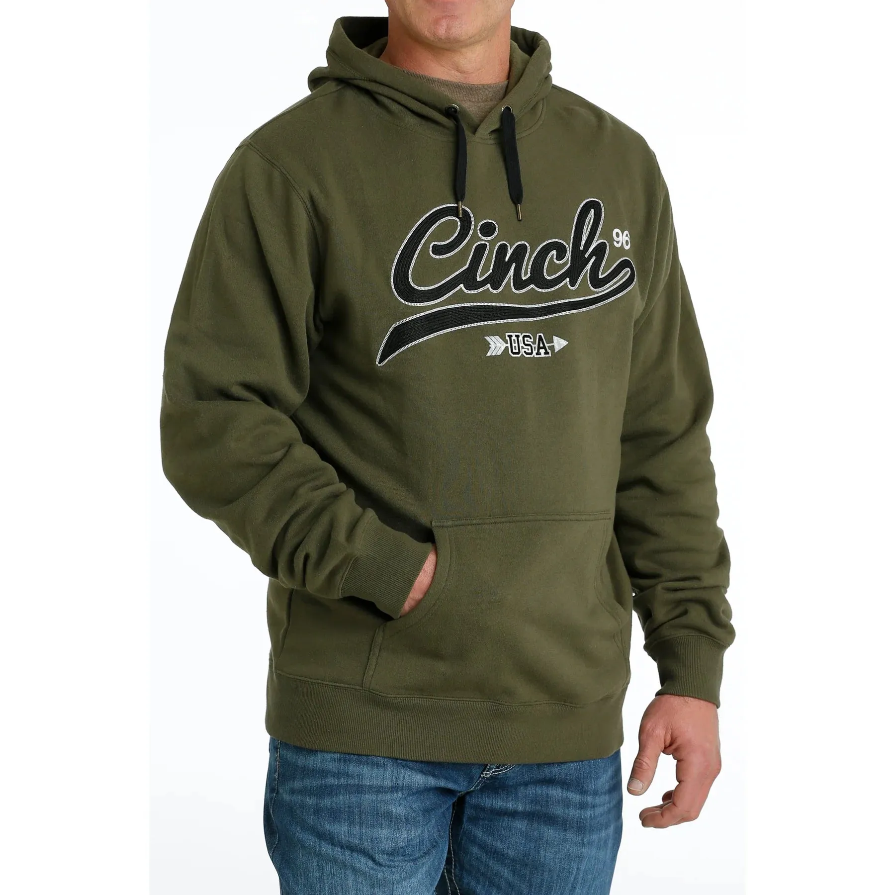 Cinch - Men's Olive Logo Hoodie | Mwk1206028