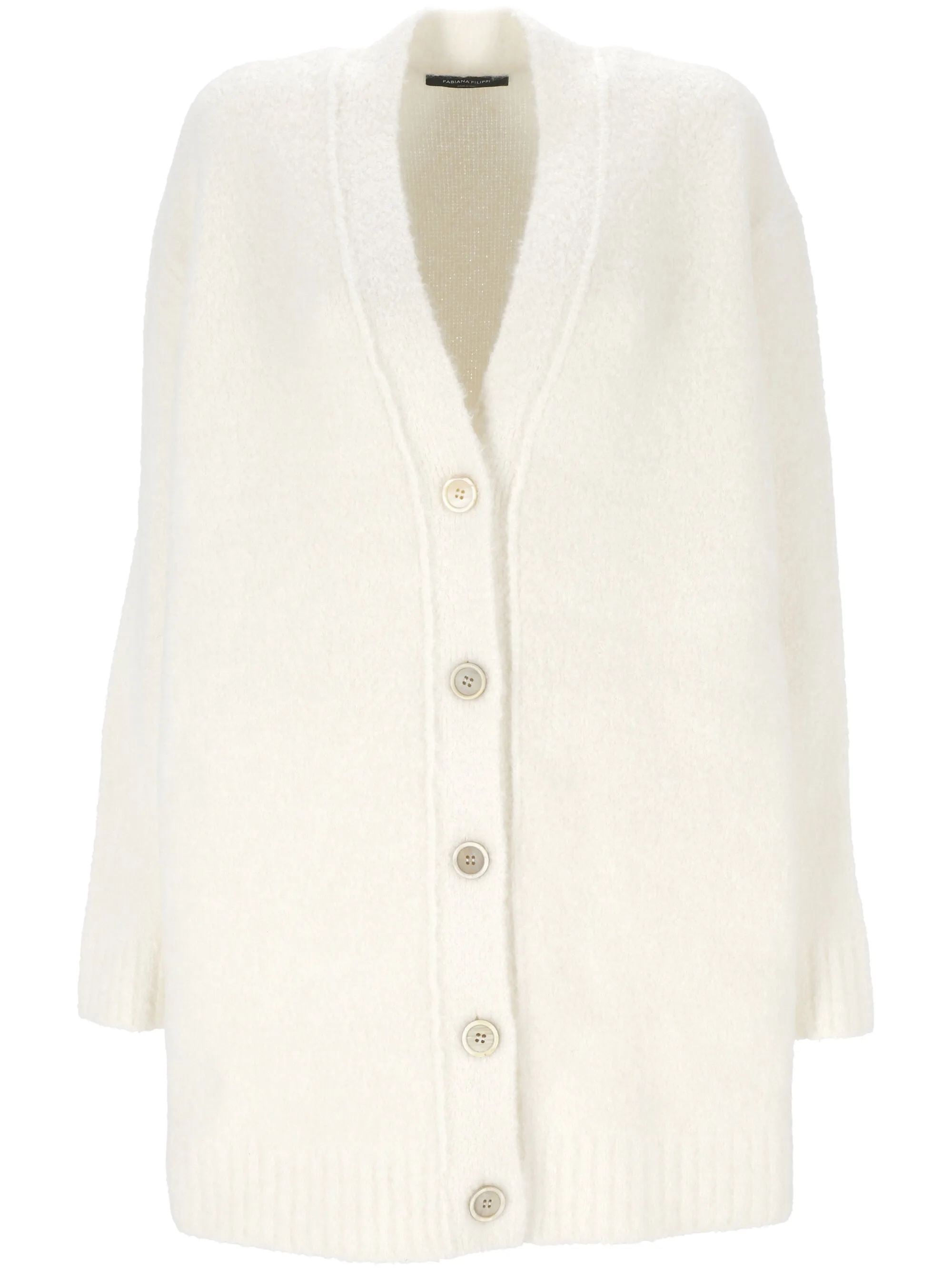 Cream Cashmere Blend V-Neck Sweater