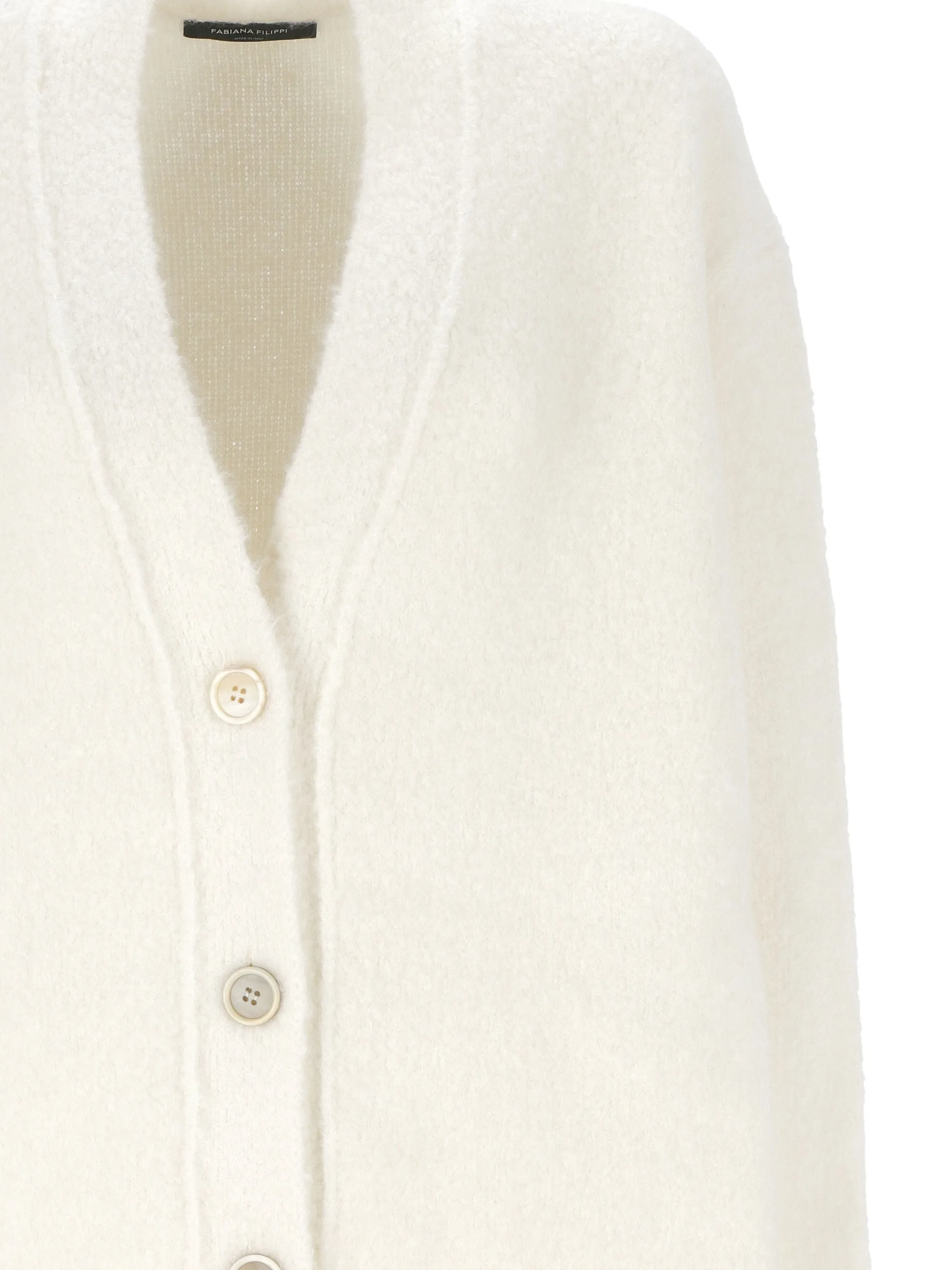 Cream Cashmere Blend V-Neck Sweater