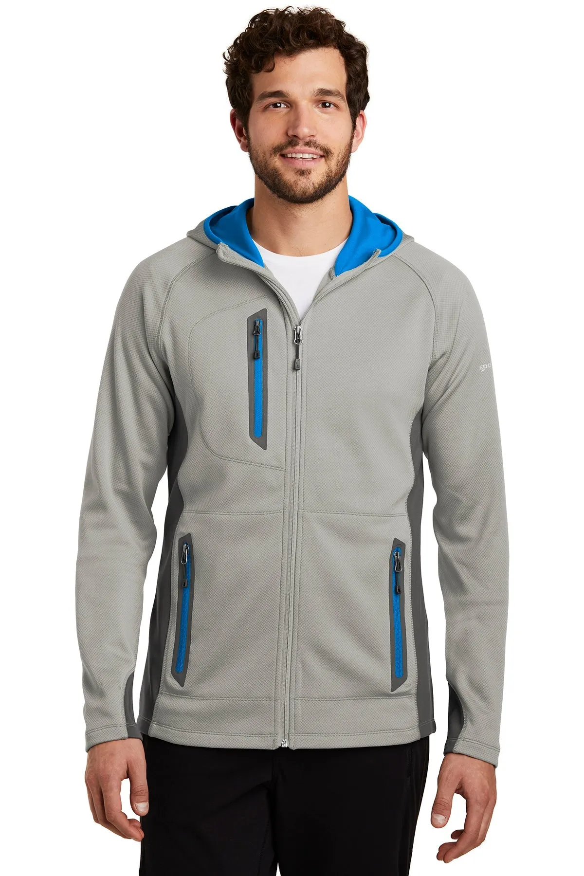 Eddie Bauer Sport Hooded Customized Fleece Jackets, Grey Cloud