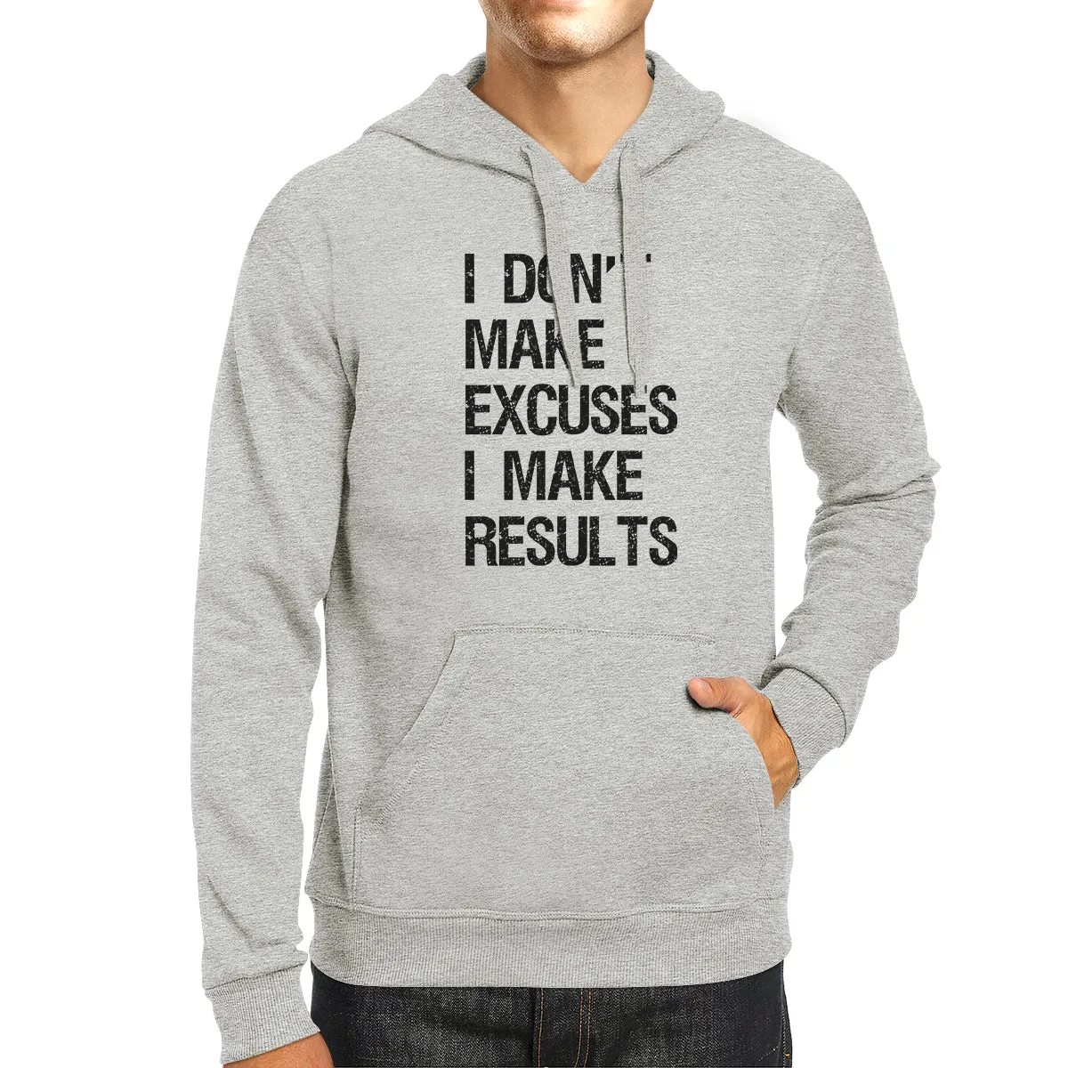 Excuses Results Unisex Pullover Hoodie Funny Gym Hooded Sweatshirt