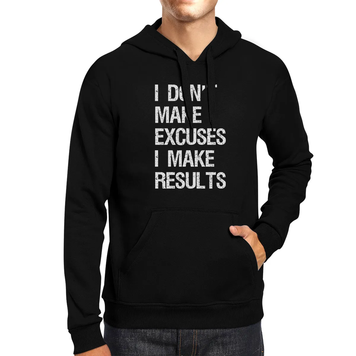 Excuses Results Unisex Pullover Hoodie Funny Gym Hooded Sweatshirt