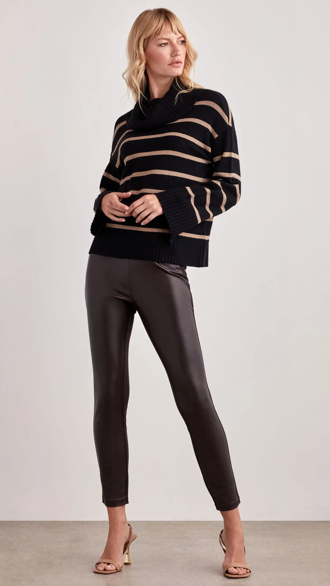 FAUX LEATHER & PONTE LEGGING