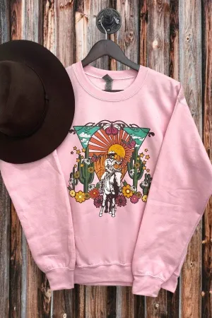 GILDAN SS COWGIRL CACTUS- PINK