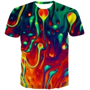 Graffiti T shirts Men Psychedelic T-shirts 3d Abstract T shirts Funny Colorful Tshirts Novelty Gothic T-shirts Graphic