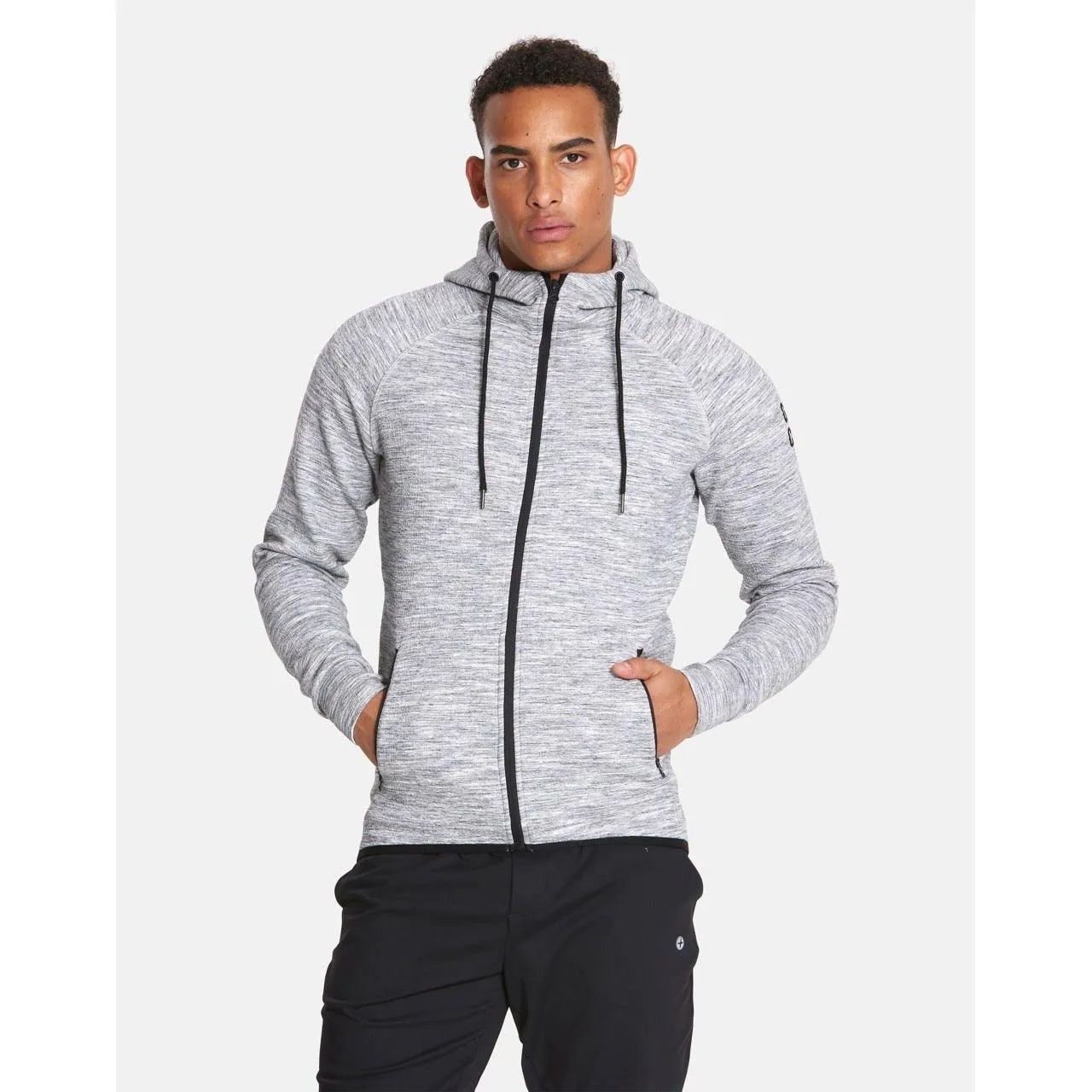 Gym Coffee Mens Fleck Hoodie Grey Fleck