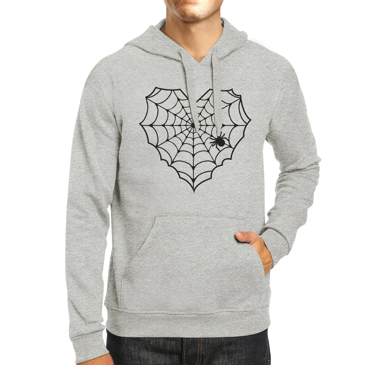 Heart Spider Web Grey Hoodie