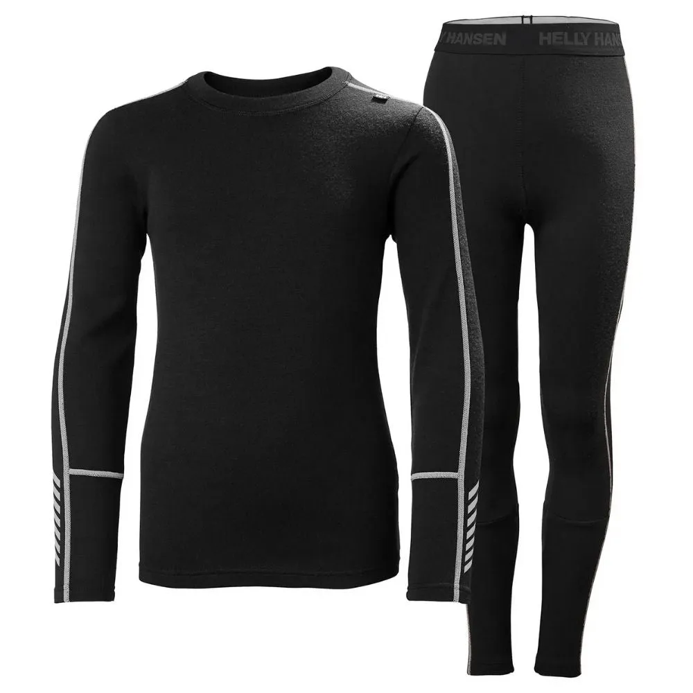 Helly Hansen Junior LIFA Merino Midweight Baselayer Set - Black