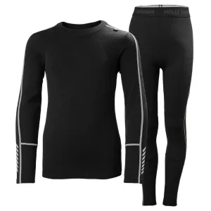 Helly Hansen Junior LIFA Merino Midweight Baselayer Set - Black