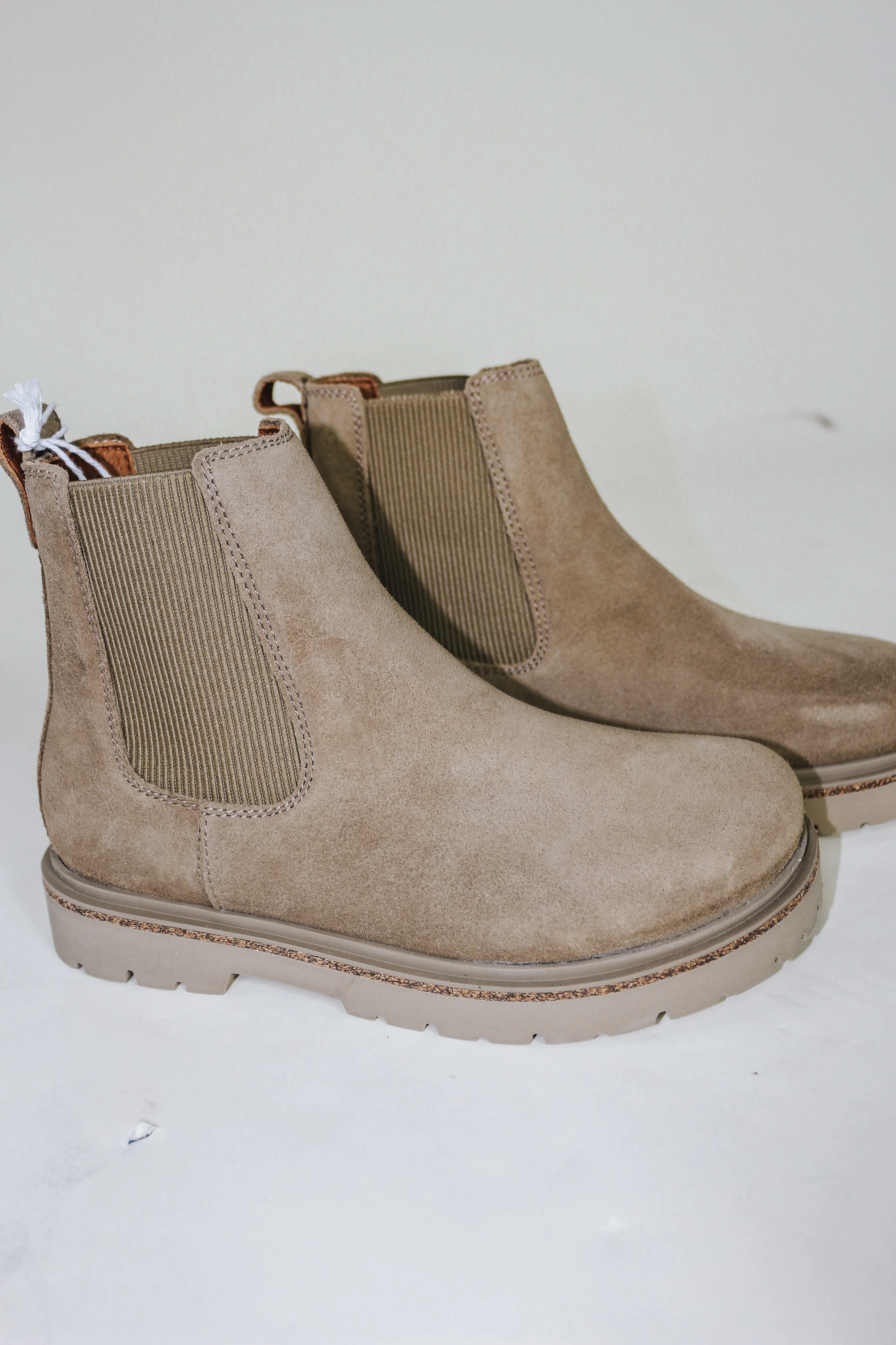 Highwood Taupe Slip On Suede Boots