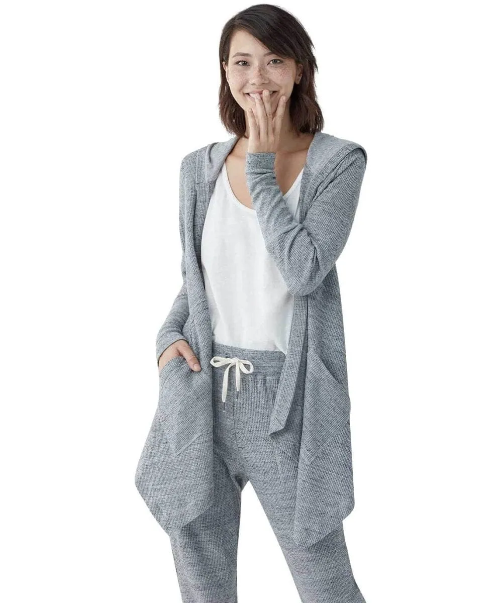 Hooded Thermal Cardigan, Grey