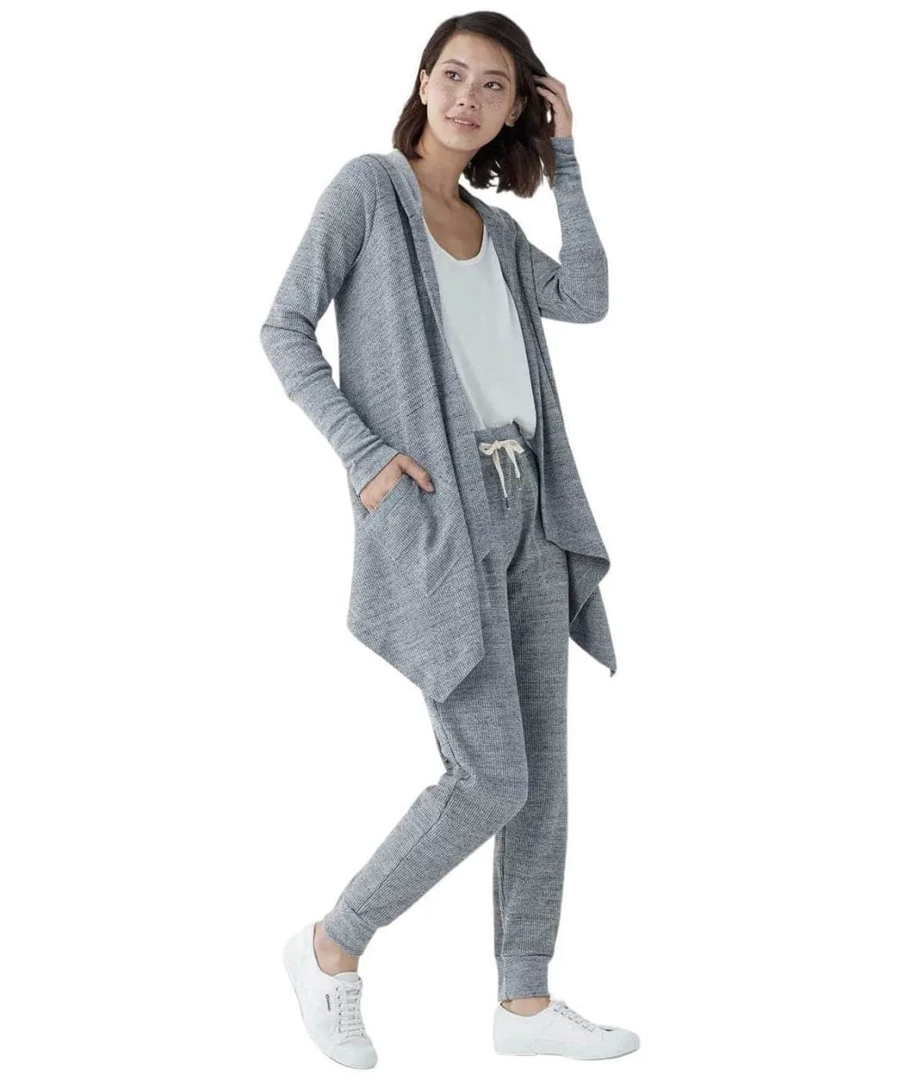 Hooded Thermal Cardigan, Grey