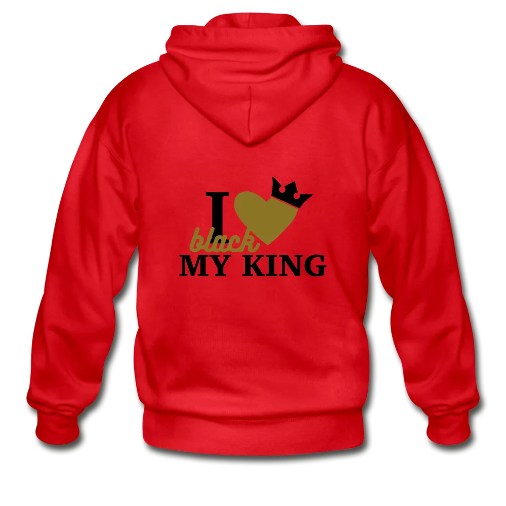 I Love My Black King Zip Hoodie