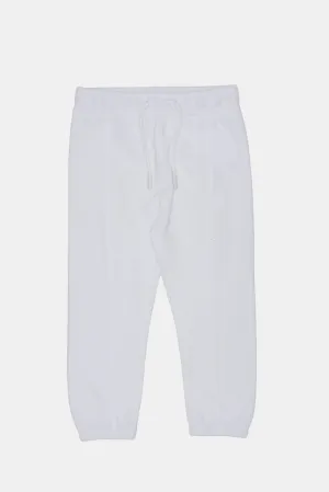 Infant Boys White Jacquard Active Pants