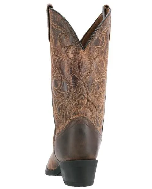 LAREDO WOMEN'S MADDIE DISTRESSED TAN LEATHER COWGIRL BOOTS