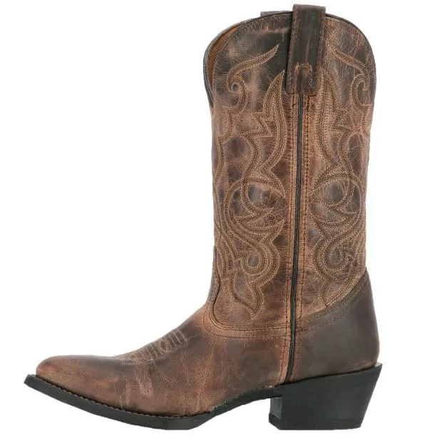 LAREDO WOMEN'S MADDIE DISTRESSED TAN LEATHER COWGIRL BOOTS