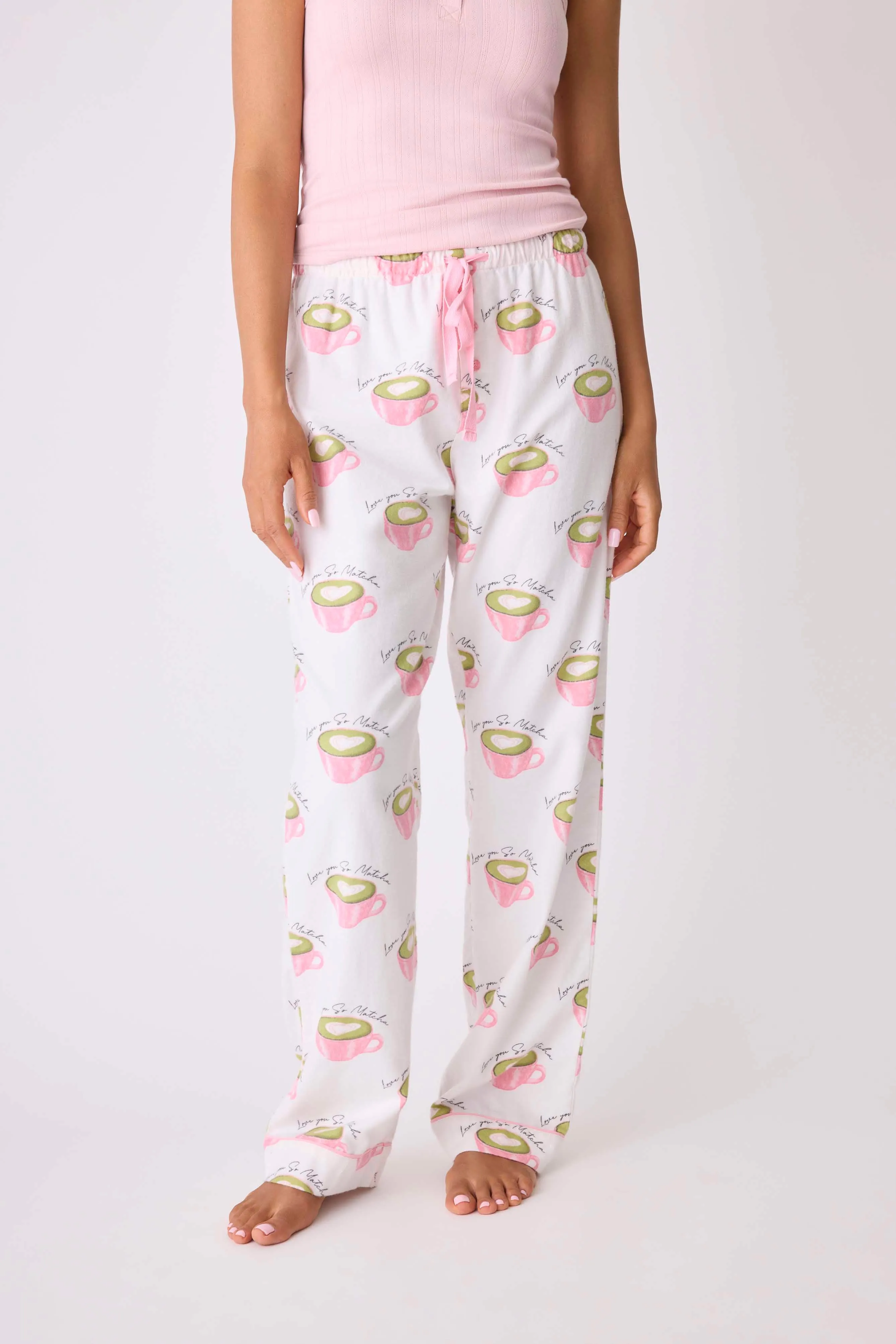 Love 'U' So Matcha Cozy Flannel Pant