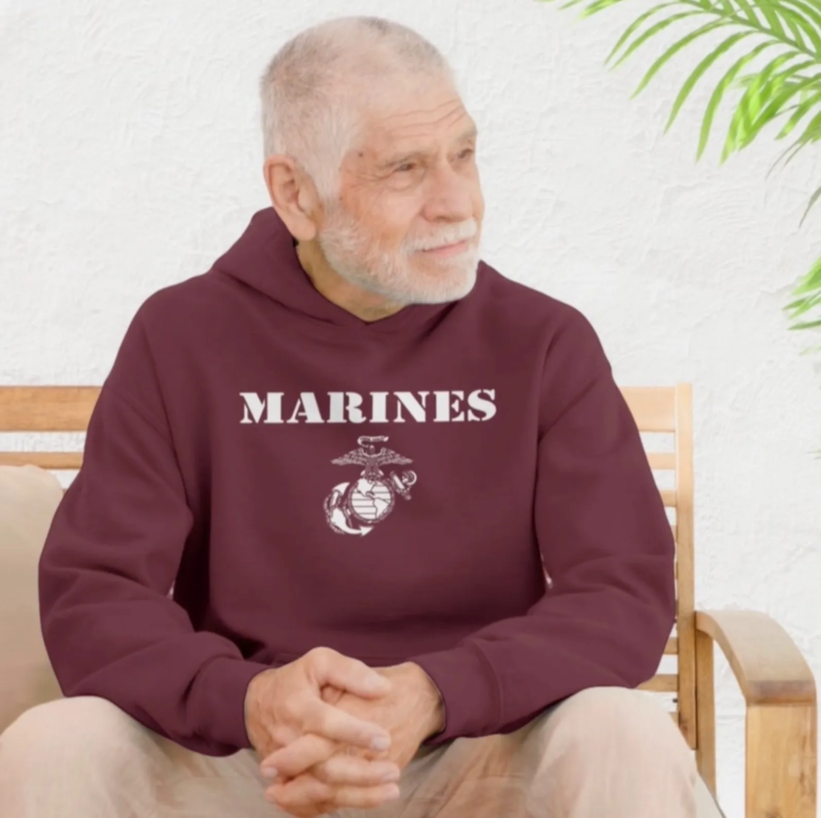 Maroon Vintage Marines Hoodie