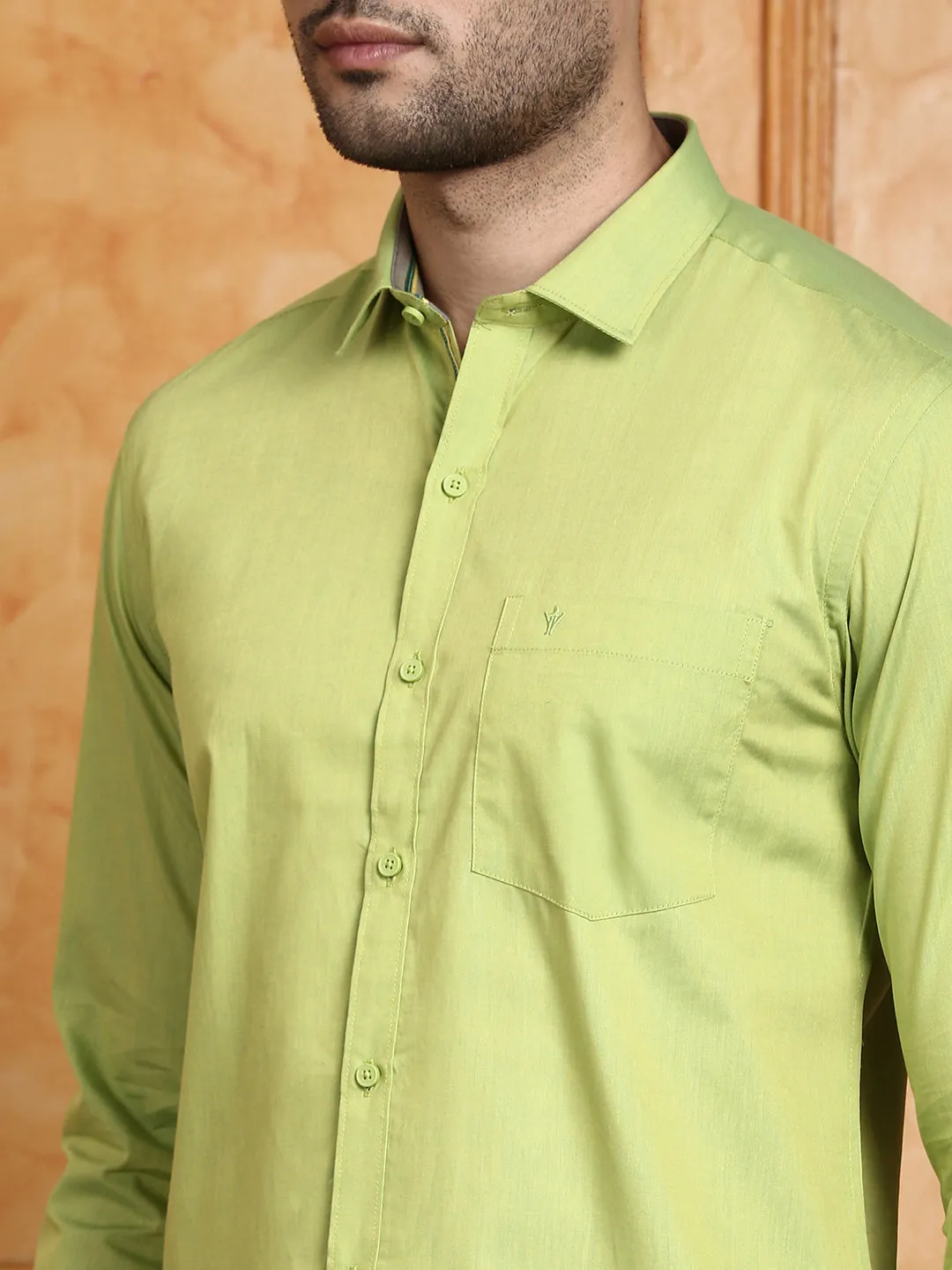 Men 100% Cotton Shirt Green G112