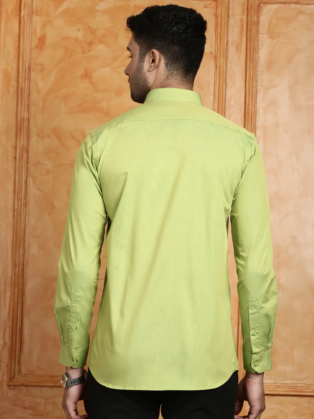 Men 100% Cotton Shirt Green G112