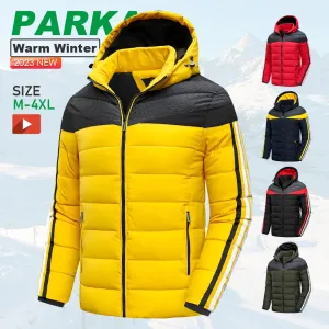 Men 2023 Winter Brand New Casual Warm Thick Windproof Jacket Parkas Coat Men Fashion Autumn Outwear Detachable Hat Parka Men