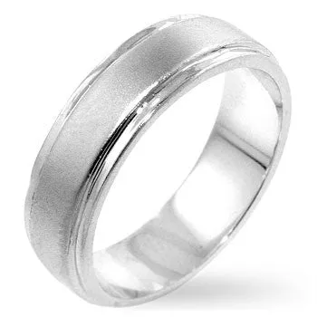 Men's Classic 6 MM Wedding Band Silvertone