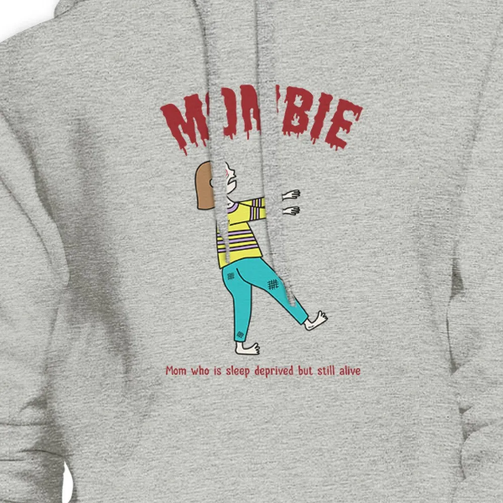 Mombie Sleep Deprived Still Alive Grey Hoodie