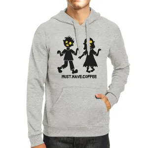 Must Have Coffee Zombies Grey Hoodie