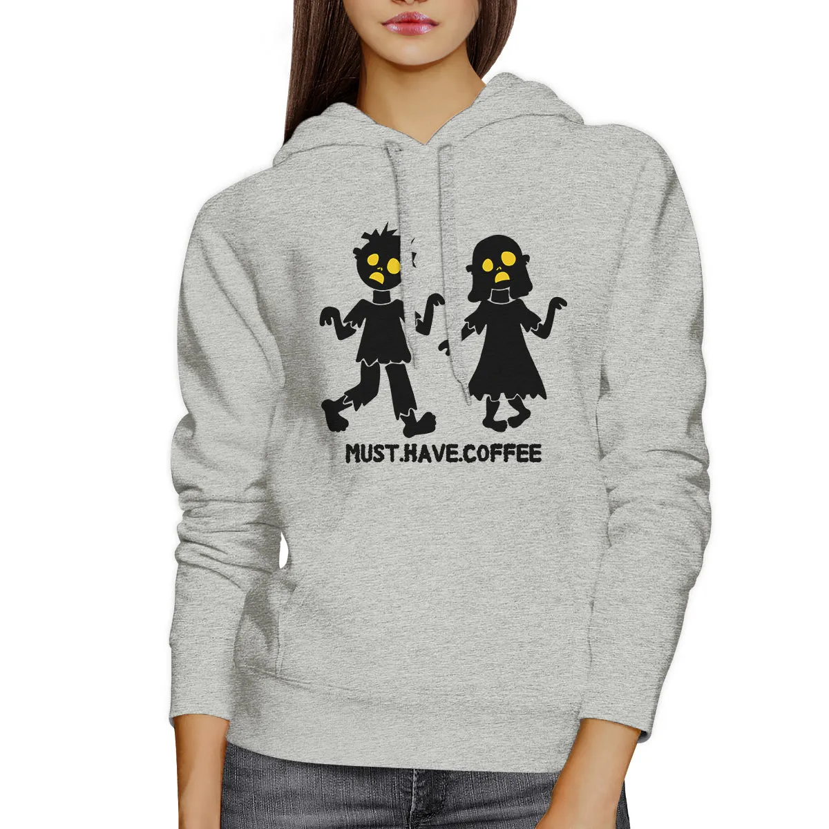 Must Have Coffee Zombies Grey Hoodie