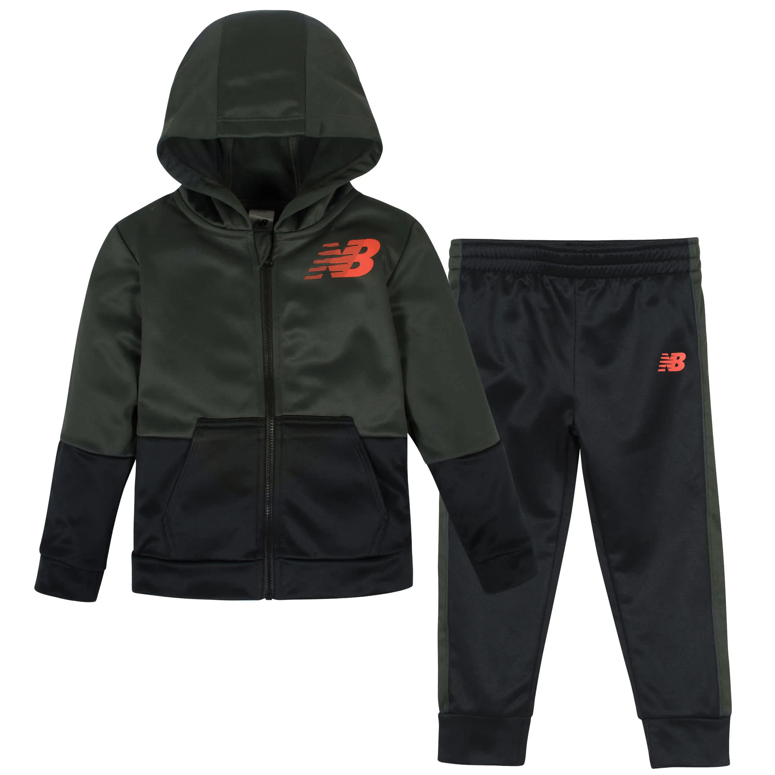 New Balance 2-Piece Boys Defense Green/Black Fleece Jacket Set