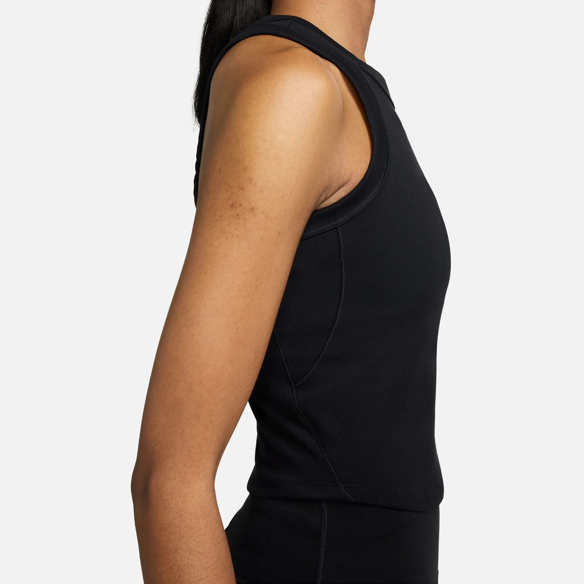 Nike Women's Dri-FIT One Fitted Cropped Tank Black / Black