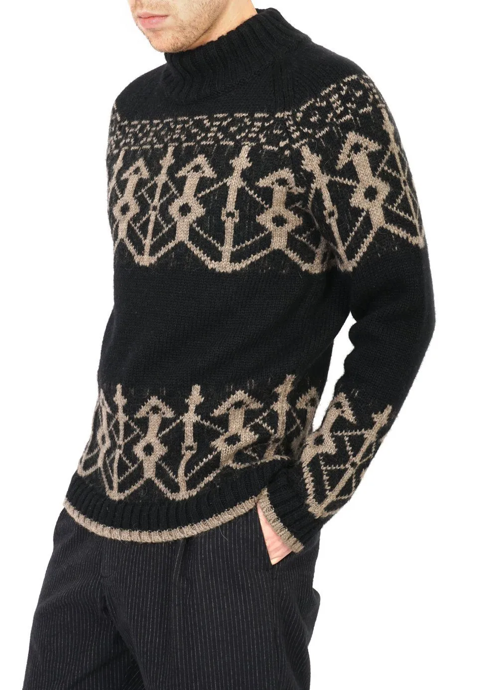 NORMANN | Pattern Knit Sweater | Coal/Stone