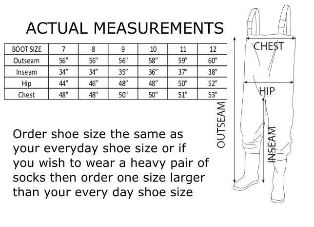 NYLON CHEST WADERS SIZES 7 8 9 10 11 12 WATERPROOF FLY COARSE OR SEA FISHING