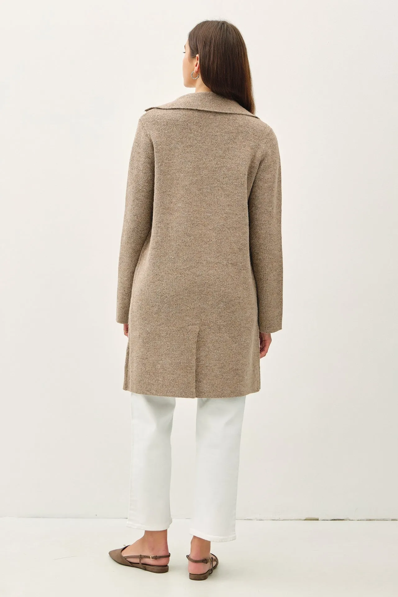 Open Basic Sweater Knit Coat