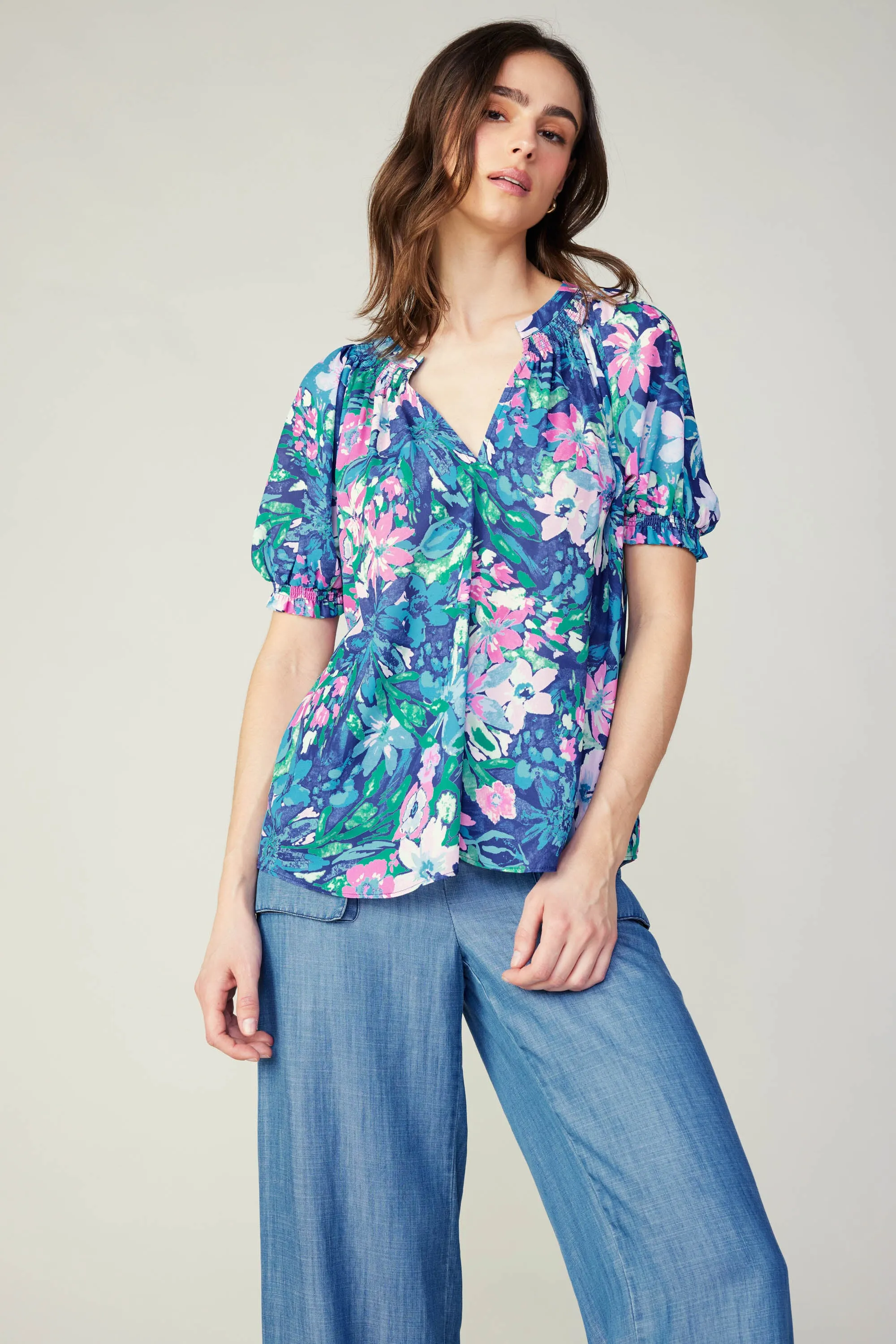 Painterly Floral Top