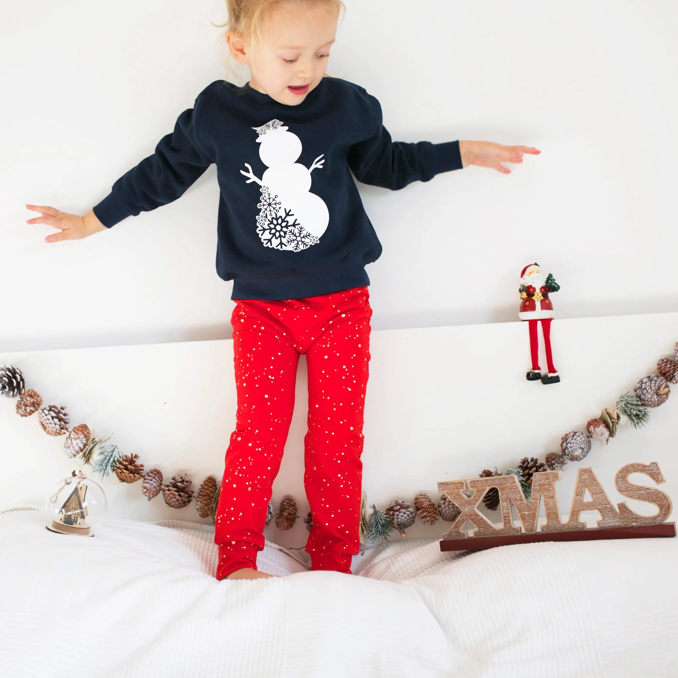 Red & Gold Sparkle Leggings